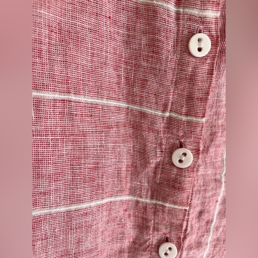 Habitat‎ Blouse 100% Linen Shirt L Top Long Sleeve Wearable Art Beachy Lagenlook - Picture 4 of 9